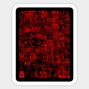 Red Amitabh-movie collage Sticker